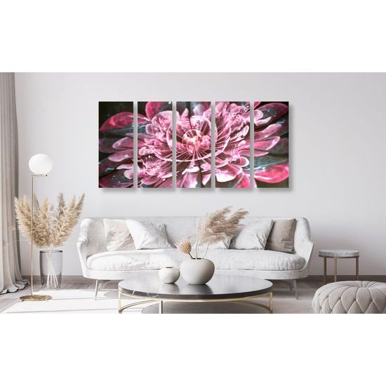 5-dielny obraz čaorvný lotosový kvet