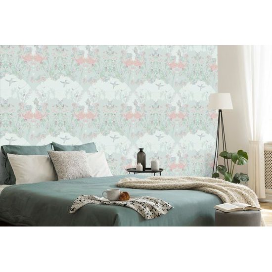 Tapeta magická lúka na zelenom pozadí