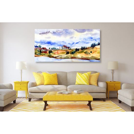 Obraz akavarelové Talianske mestečko