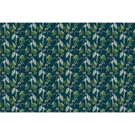 Samolepiaca tapeta nádherné tropické rastliny na modrom pozadí