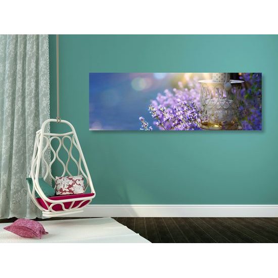 Obraz nádherné modro-fialové kvety levandule