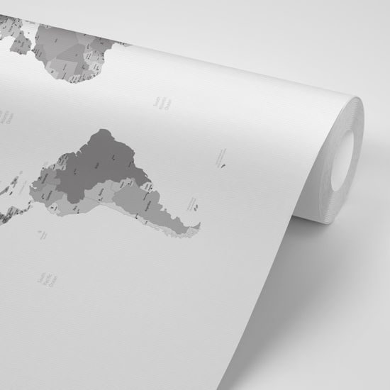 Samolepiaca tapeta mapa štátov v čiernobielom prevedení