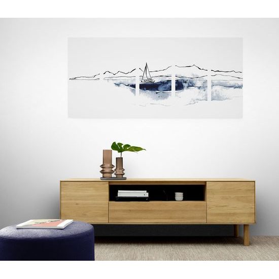 5-dielny obraz minimalistická plavba jachty