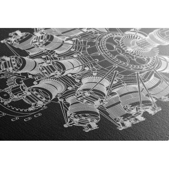 Obraz nákres motora