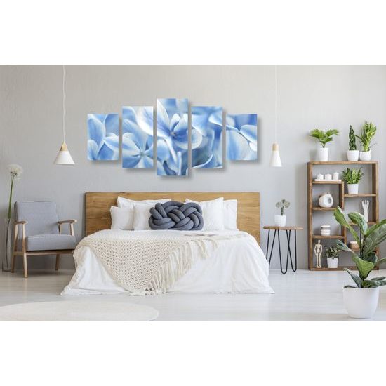 5-dielny obraz kvety hortenzie v belasej farbe