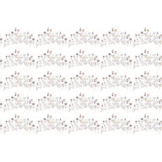 Samolepiaca tapeta umelecká lúka na bielom pozadí