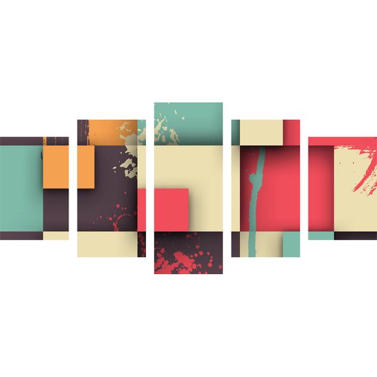 5-dielny obraz umelecká abstrakcia