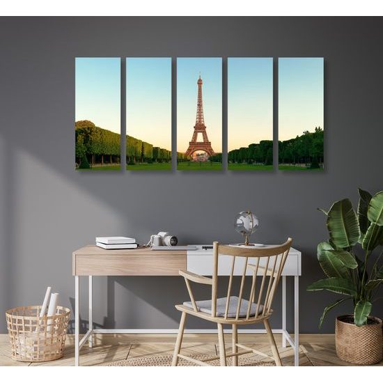 5-dielny obraz majestátnosť Eiffelovej veže