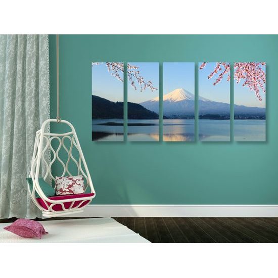 5-dielny obraz výhľad na krásnu horu Fuji