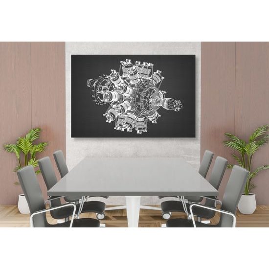 Obraz nákres motora