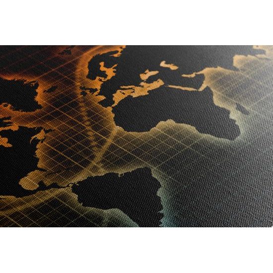 Obraz mapa sveta s ekonomickým pozadím