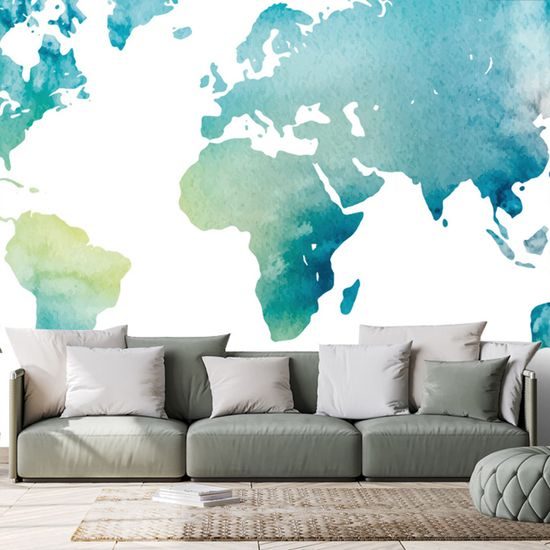 Tapeta nádherná akvarelová mapa sveta