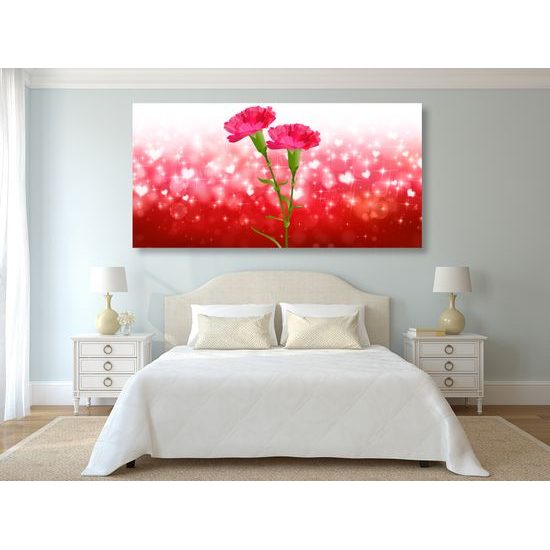 Obraz kvety karafiátu a láska