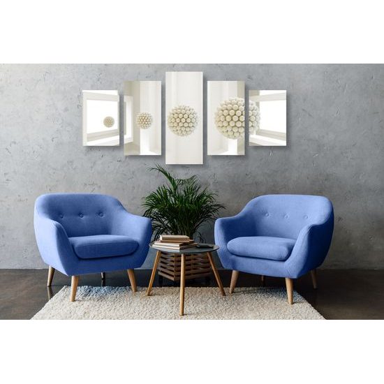 5-dielny obraz grafické zobrazenie guličiek