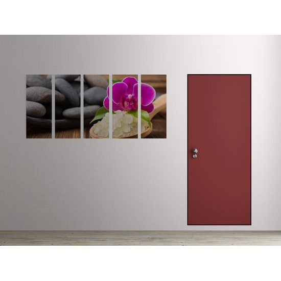 5-dielny obraz wellness zátišie s morskou soľou