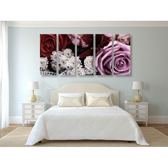 5-dielny obraz nádherná sviatočná kytica