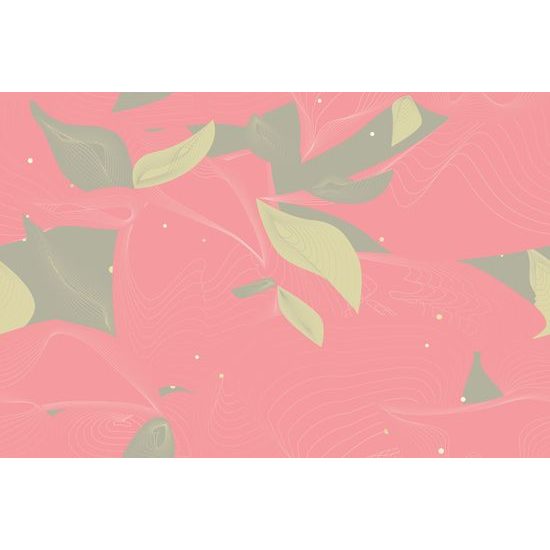 Samolepiaca tapeta zaujímavé listy v ružovom prevedení
