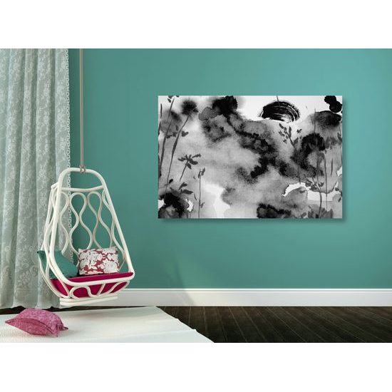 Obraz čiernobiela obloha v akvarelovom prevedení