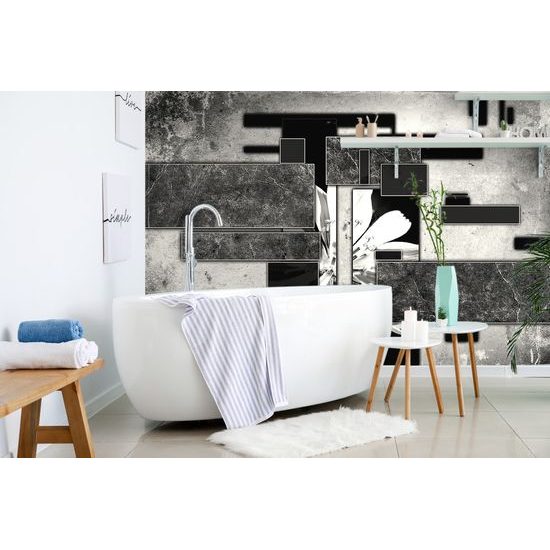 Samolepiaca tapeta luxusná abstrakcia v čiernobielom prevedení