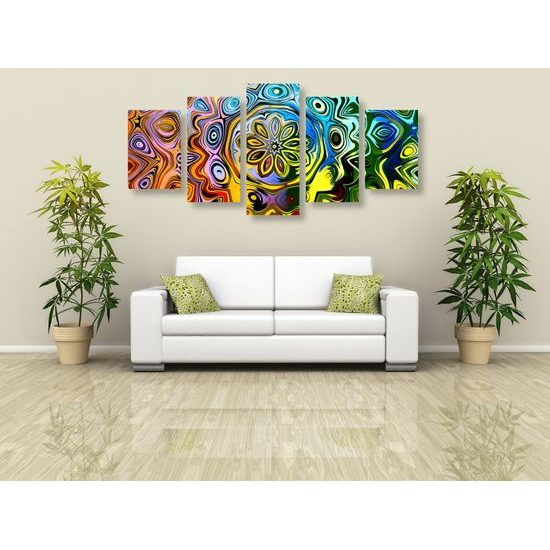 5-dielny obraz abstraktná halucinácia