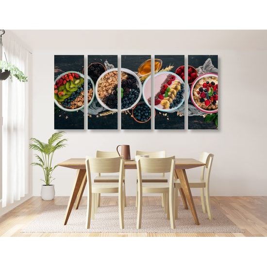 5-dielny obraz zdravé fitness raňajky