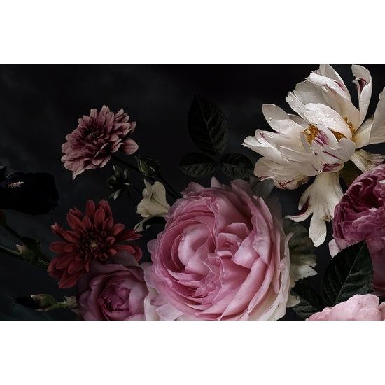 Samolepiaca fototapeta rôznorodosť kvetov s vintage nádychom