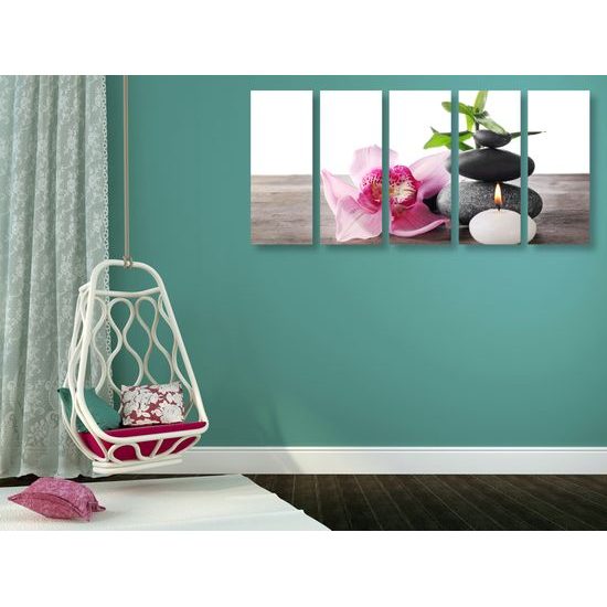 5-dielny obraz nežné wellness zátišie