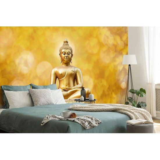 Samolepiaca fototapeta Budha na zlatom abstraktnom pozadí