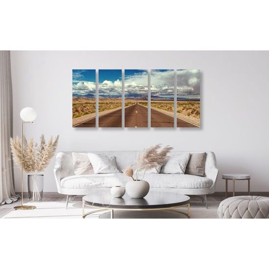 5-dielny obraz cesta pušťou