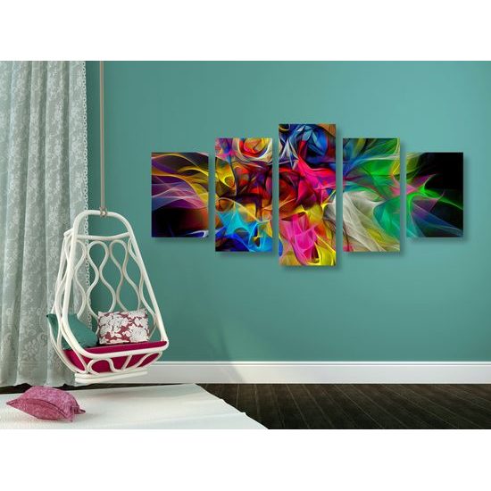 5-dielny obraz výbuch farieb