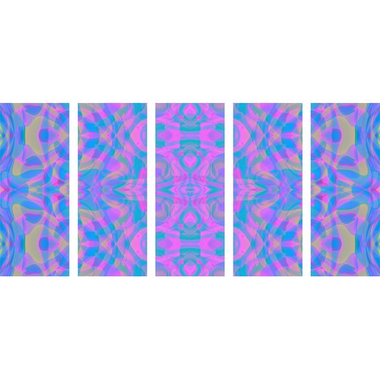 5-dielny obraz hypnotická abstrakcia