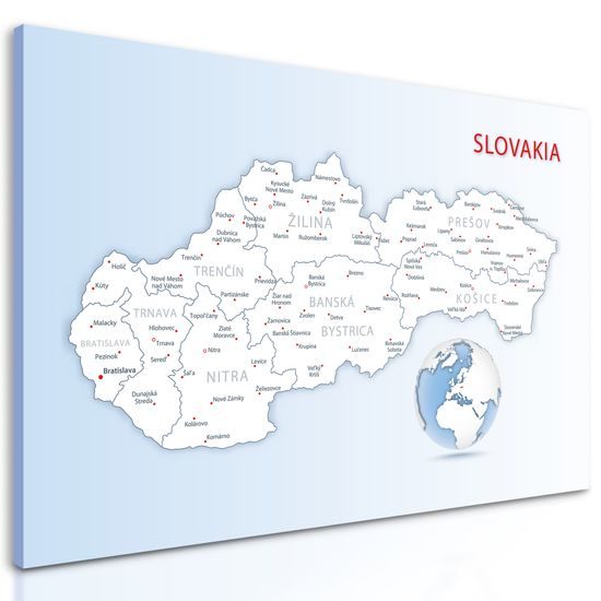 Obraz podrobná mapa Slovenska