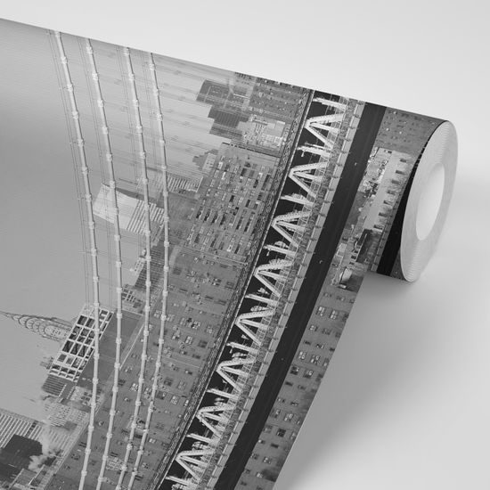 Fototapeta jedinečný Manhattan Bridge v čiernobielom prevedení