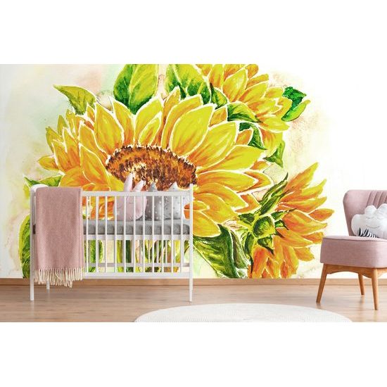 Samolepiaca tapeta krásna maľba slnečnice