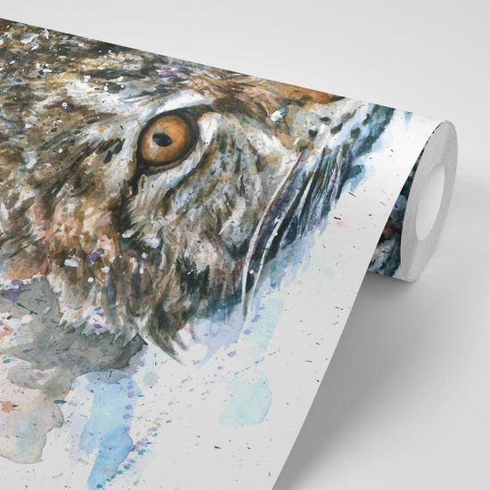 Nádherná samolepiaca tapeta akvarelová maľba rysa