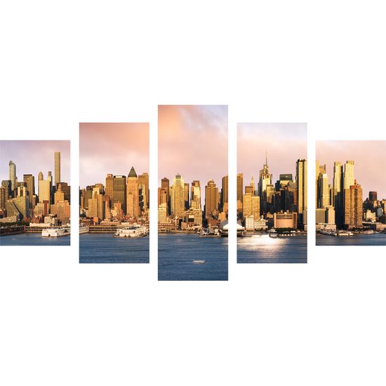5-dielny obraz pohľad na čarovný New York