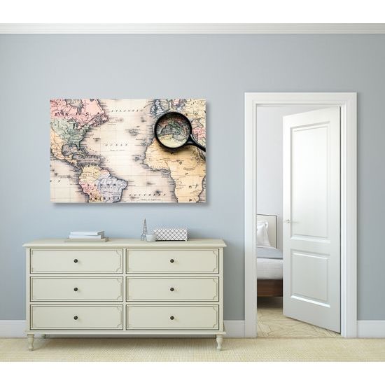 Obraz mapa sveta vo vintage prevedení