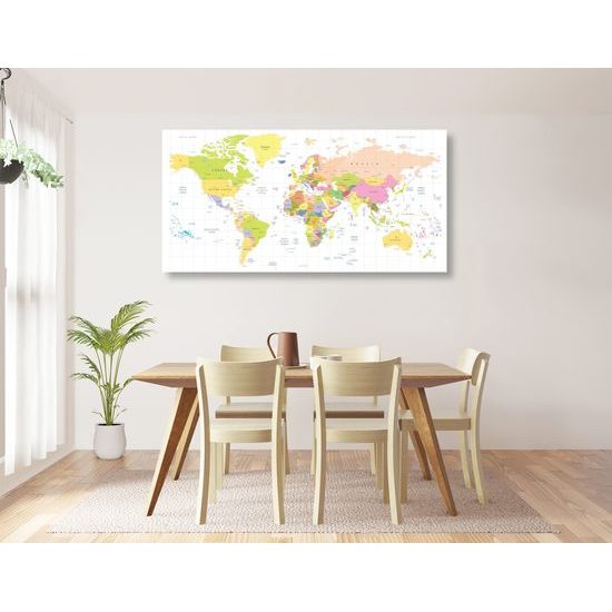 Obraz prehľadná mapa sveta na bielom pozadí