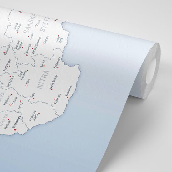 Samolepiaca tapeta podrobná mapa Slovenskej republiky