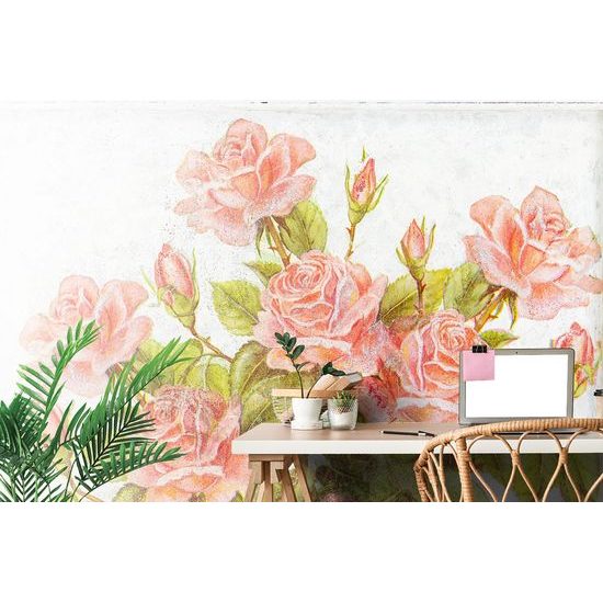 Tapeta ruže vo vintage prevedení