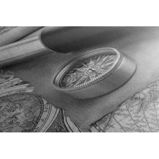 Obraz dobrodružná výprava v čiernobielom prevedení