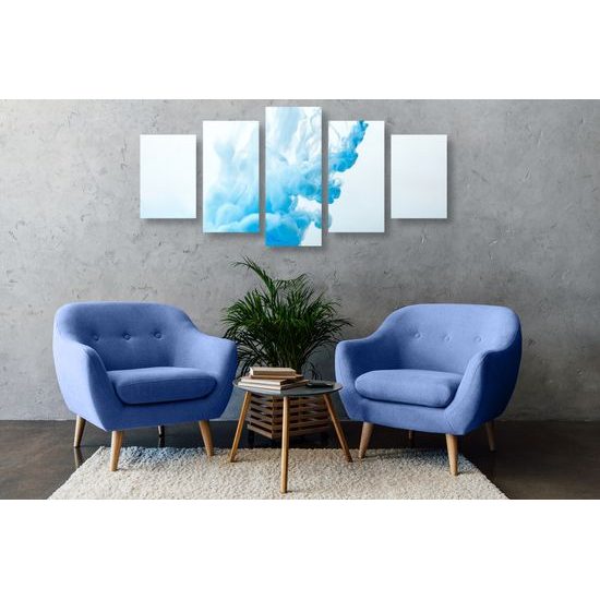 5-dielny obraz nádherná abstrakcia modrej farby