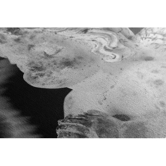 Obraz soška anjela v čiernobielom prevedení