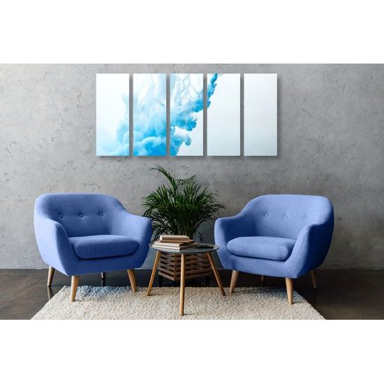 5-dielny obraz nádherná abstrakcia modrej farby