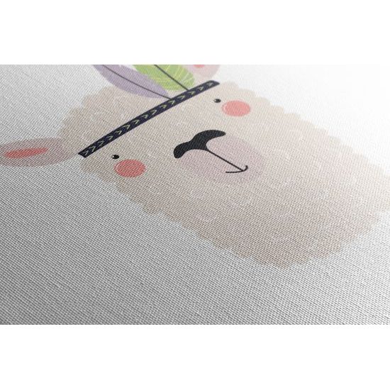 Obraz dobrodužná lama s pierkami