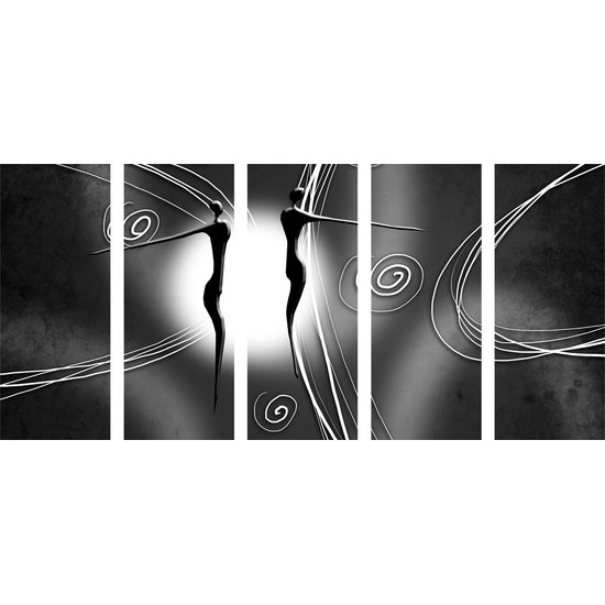 5-dielny obraz spriaznené duše v čiernobielom prevedení