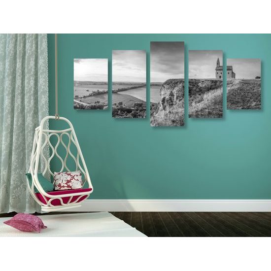 5-dielny obraz Nitrianský kostolík na skale