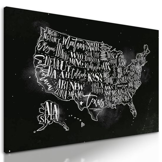 Obraz zaujímavá mapa USA