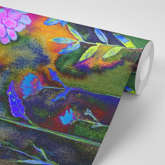 Samolepiaca tapeta neobyčajné fialové kvetiny