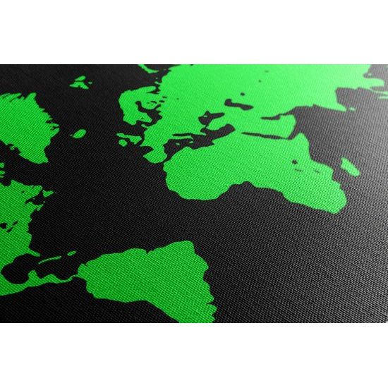 Obraz čierno zelená mapa sveta